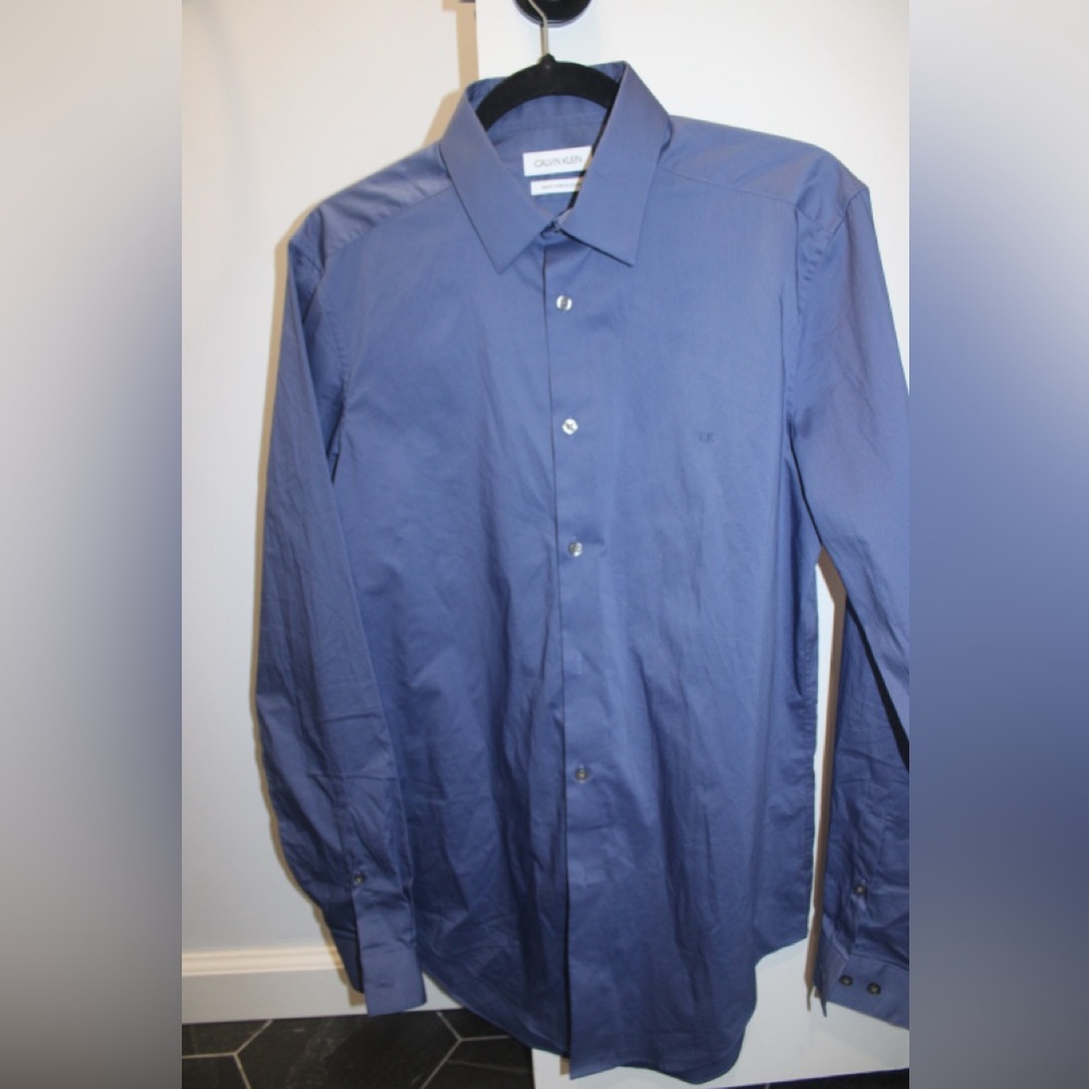 Calvin Klein Men's Blue Dress Shirt 15 1/2 Medium